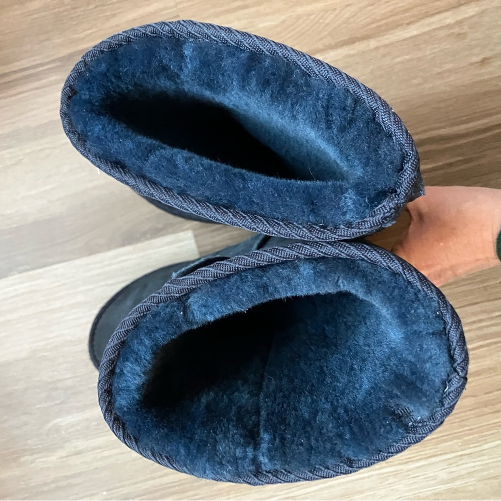 UGG Jumbo Classic Tall Navy Blue Sheepskin Boots - Picture 11 of 12